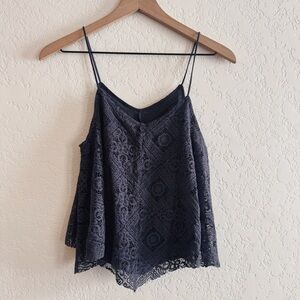 American Eagle | Grey lace flowy tank | M